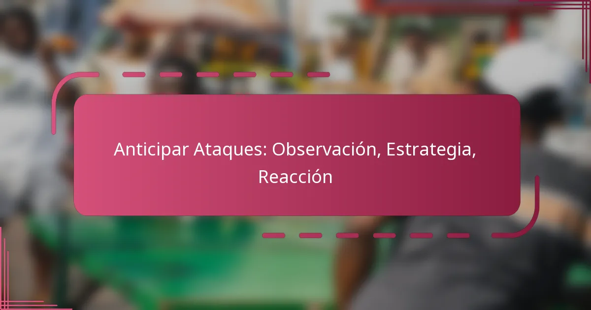 Anticipar Ataques: Observación, Estrategia, Reacción