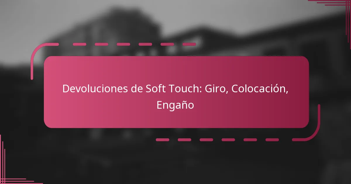 Devoluciones de Soft Touch: Giro, Colocación, Engaño