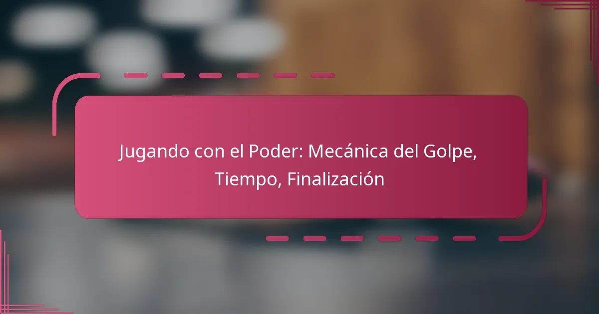 Jugando con el Poder: Mecánica del Golpe, Tiempo, Finalización