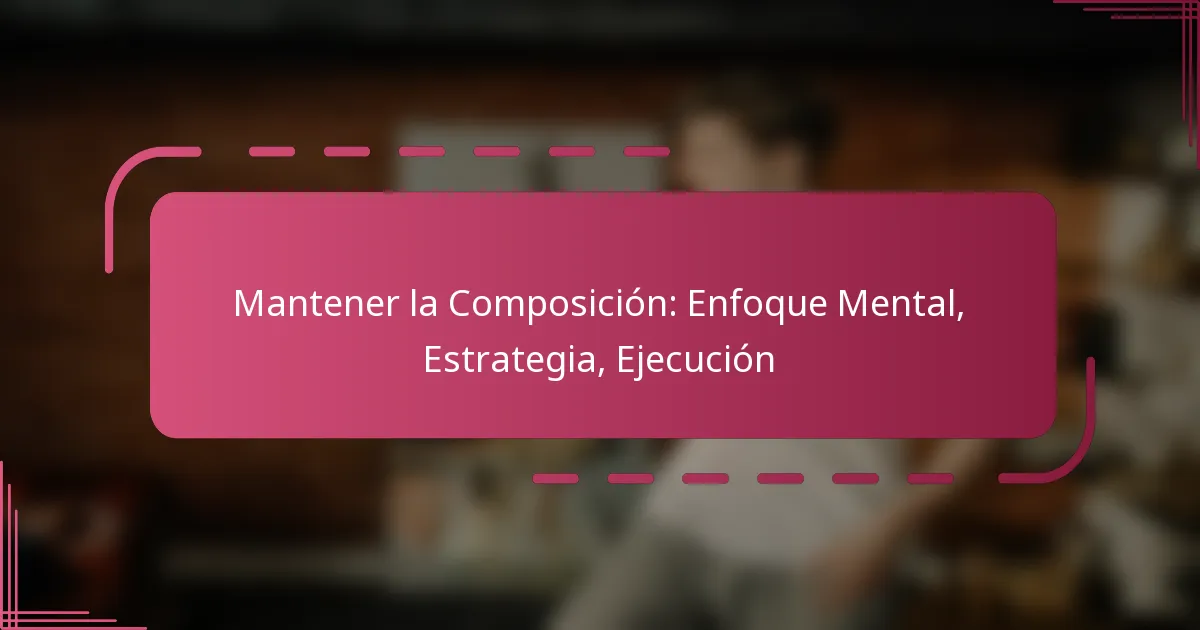 Mantener la Composición: Enfoque Mental, Estrategia, Ejecución